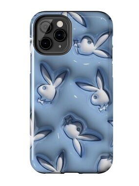 Blue Bunny Motif Phone Case - Stylish Protective Accessory